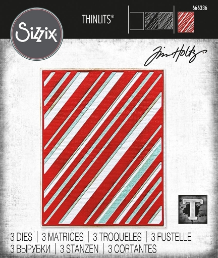 Picture of Sizzix Thinlits Dies By Tim Holtz Μήτρες Κοπής - Christmas, Layered Stripes, 3τεμ.
