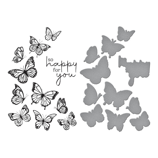 Picture of Spellbinders Press Plate & Die Σετ Μήτρες Κοπής  - Butterfly Swirl, 4τεμ.