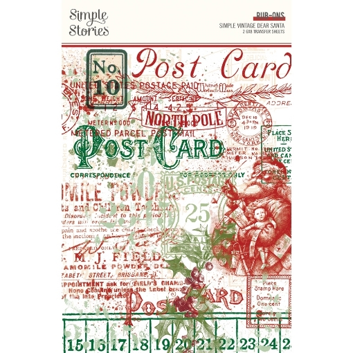 Picture of Simple Stories Rub-Ons Φύλλο Μεταφοράς Εικόνας 6''X8" - Simple Vintage Dear Santa, 2τεμ