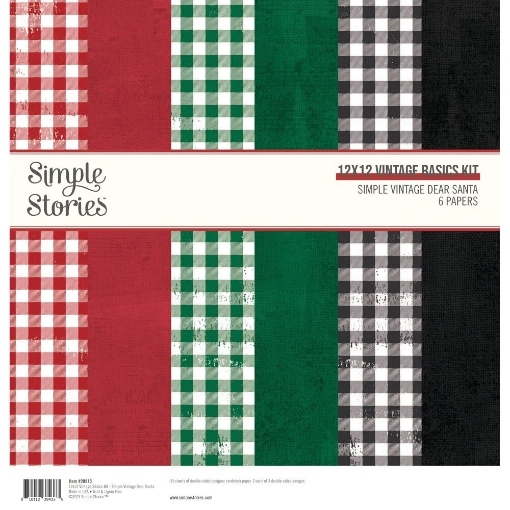 Picture of Simple Stories Συλλογή Χαρτιών Scrapbooking Διπλής Όψης 12"X12" - Simple Vintage Dear Santa, Basics Kit, 6τεμ.