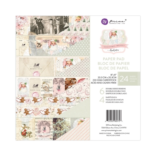 Picture of Prima Marketing Μπλοκ Scrapbooking Διπλής Όψης 8"x8"- Christmas Market