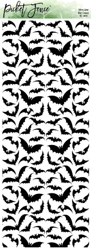 Picture of Picket Fence Studios Slimline Στένσιλ  4"X10" - Bat Crazy