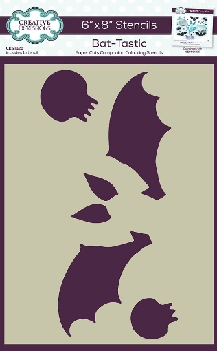 Picture of Creative Expressions Στένσιλ  6"X8" - Bat-tastic Companion Colouring
