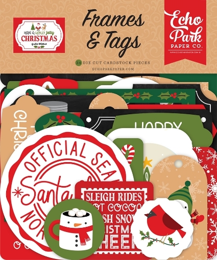 Picture of Echo Park Διακοσμητικά Cardstock Εφήμερα - Have A Holly Jolly Christmas, Frames & Tags, 34τεμ.
