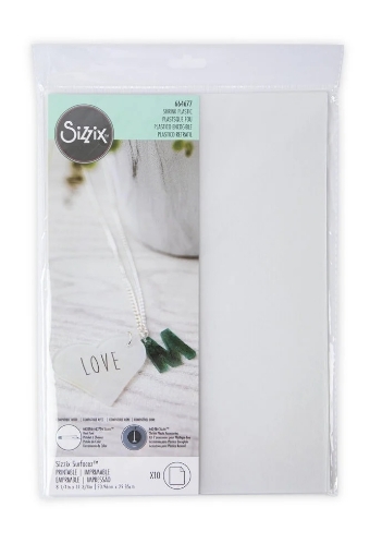 Picture of Sizzix Surfacez Shrink Plastic 8.25" × 11.75" – Εκτυπώσιμα Φύλλα Πλαστικό που Συρρικνώνεται, 10pcs 