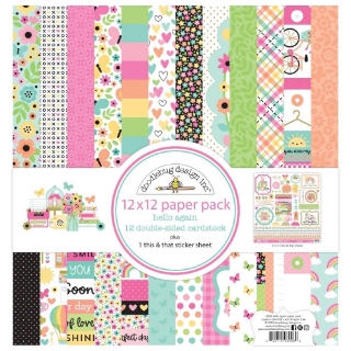 Picture of Doodlebug Design Paper Pack | Συλλογή Χαρτιών Scrapbooking Διπλής Όψης 12" x 12" – Hello Again