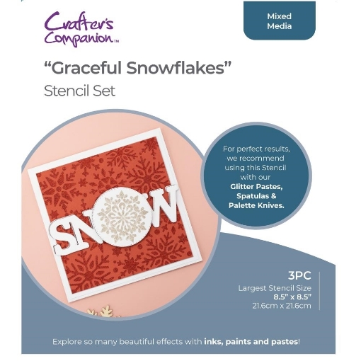 Picture of Crafter's Companion Stencil Set | Σετ Στενσιλς Graceful Snowflakes, 3 τεμ.