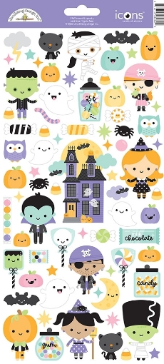 Picture of Doodlebug Design Cardstock Stickers 6"x13" | Αυτοκόλλητα Icons Sweet & Spooky, 74τεμ.