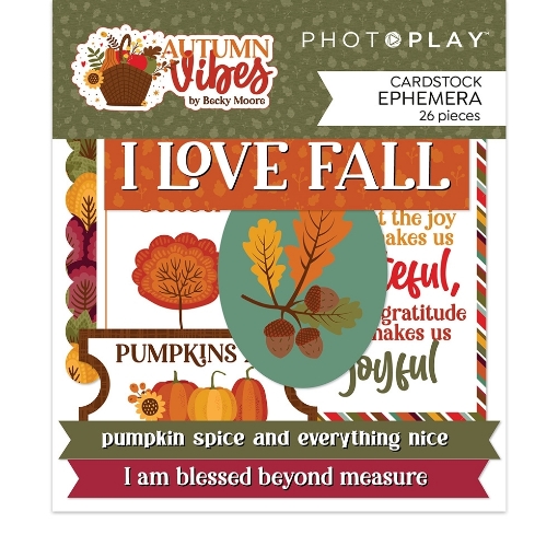 Picture of Photoplay Διακοσμητικά Cardstock Εφήμερα - Autumn Vibes, 26τεμ.
