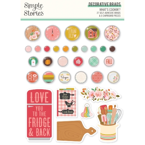 Picture of Simple Stories Διακοσμητικά Αυτοκόλλητα Brads  - What's Cookin'?, 33τεμ.