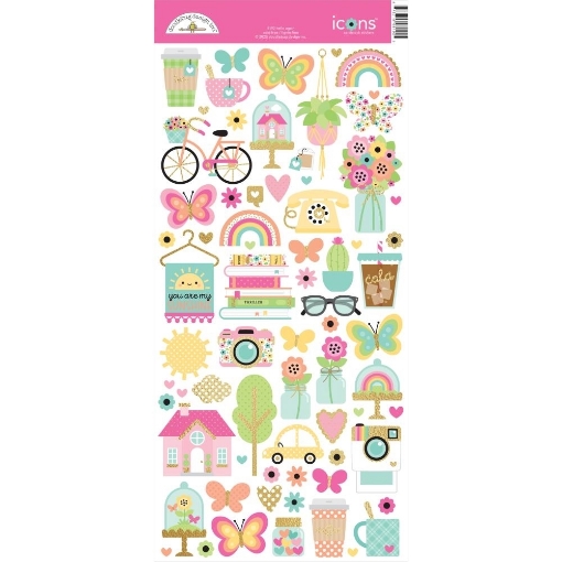 Picture of Doodlebug Design Cardstock Αυτοκόλλητα 6"X13" - Hello Again, Icons