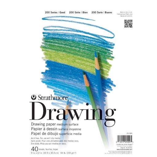 Picture of Strathmore 200 Series Drawing Pad 23 x 30,5 cm | Μπλοκ Σχεδίου Medium 104gsm, 40 Φύλλα