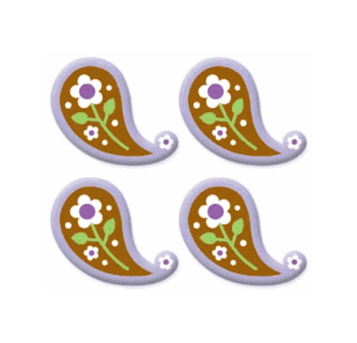 Picture of Doodlebug Design Braddies Αυτοκόλλητα Brads - Plum Paisleys, 4 τεμ.
