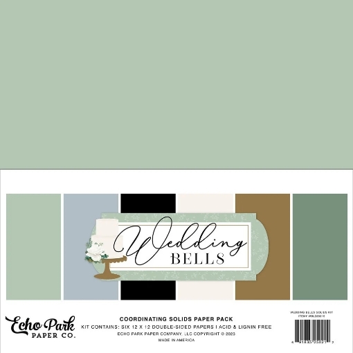 Picture of Echo Park Wedding Bells Double-Sided Solid Cardstock 12"X12" 