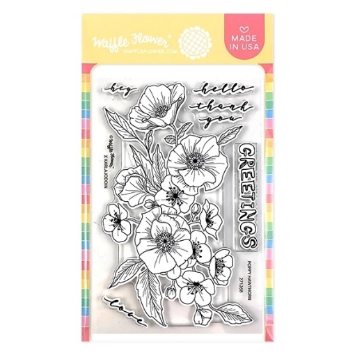 Picture of Waffle Flower Crafts Σετ Διάφανες Σφραγίδες 4"X6" -  Poppy Hawthorn, 6 τεμ