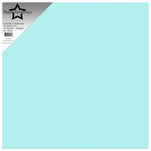 Picture of Paper Favourites Smooth Cardstock Μονόχρωμα Scrapbooking Διπλής Όψης 12"x12" - Sky Blue, 10τεμ 