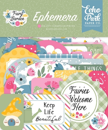 Picture of Echo Park Διακοσμητικά Cardstock Εφήμερα - Fairy Garden, 34τεμ.