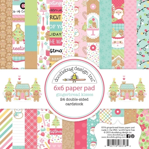 Picture of Doodlebug Design Gingerbread Kisses Double-Sided Paper Pad Μπλοκ Scrapbooking Διπλής Όψης 6"X6"