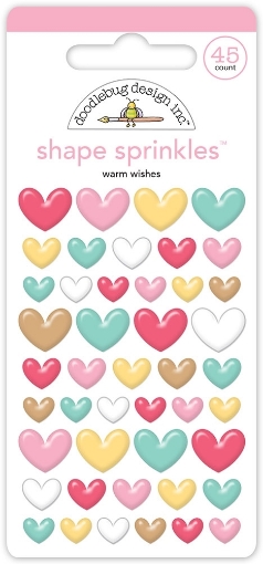 Picture of Doodlebug Shape Sprinkles | Αυτοκόλλητα Καρδούλες Warm Wishes, Gingerbread Kisses, 45τεμ.