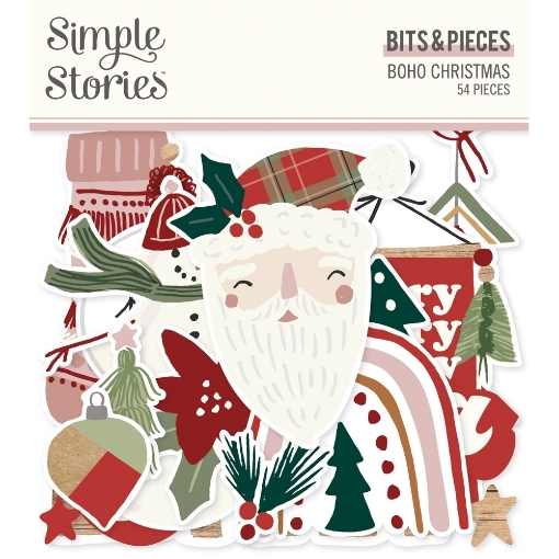 Picture of Simple Stories Boho Christmas Διακοσμητικά Εφήμερα Bits & Pieces, 54τεμ.
