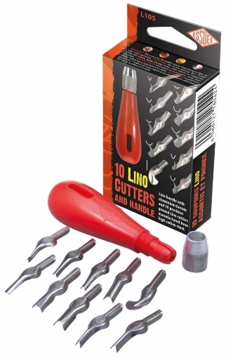 Picture of Essdee 10 Lino Cutters and Handle | Σετ Εργαλείων Λινοτυπίας με 10 Λεπίδες, 12 τεμ.