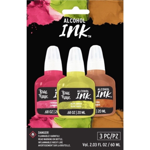Picture of Brea Reese Pigment Alcohol Inks Σετ Μελάνια Οινοπνεύματος 20ml - Crimson, Olive Green, Brown