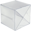 Picture of Deflecto Stackable Open Cube Desk & Craft Organizer 6'' x 6'' x 6'' - Clear, X-Divided