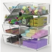 Picture of Deflecto Stackable Open Cube Desk & Craft Organizer 6'' x 6'' x 6'' - Clear, X-Divided