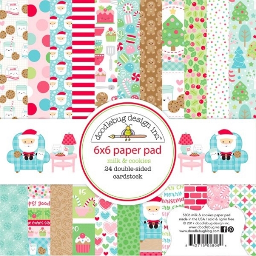 Picture of Doodlebug Double-Sided Paper Pack 6"X6" - Μπλοκ Scrapbooking Διπλής Όψης, Milk & Cookies
