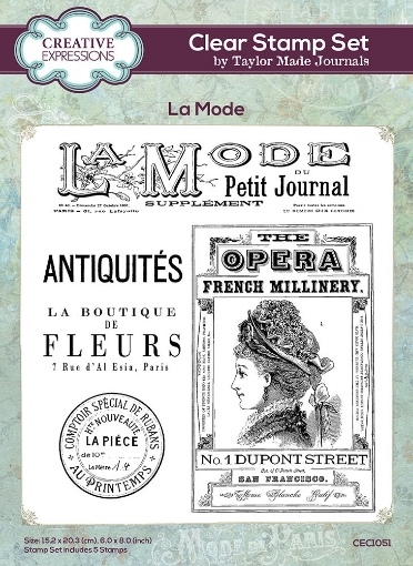 Picture of Creative Expressions Taylor Made Journals Clear Stamp Set Διάφανες Σφραγίδες - La Mode, 5τεμ.