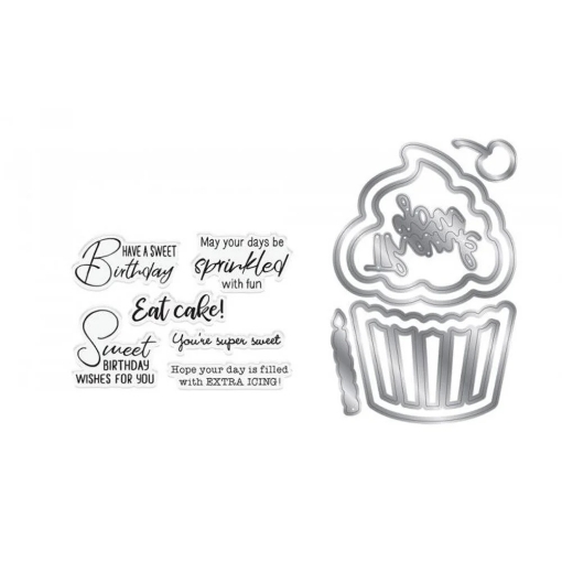 Picture of Crafter's Companion Gemini Stamp & Die Σετ Σφραγίδες και Μήτρες Κοπής - Sweet Birthday, 13τεμ.