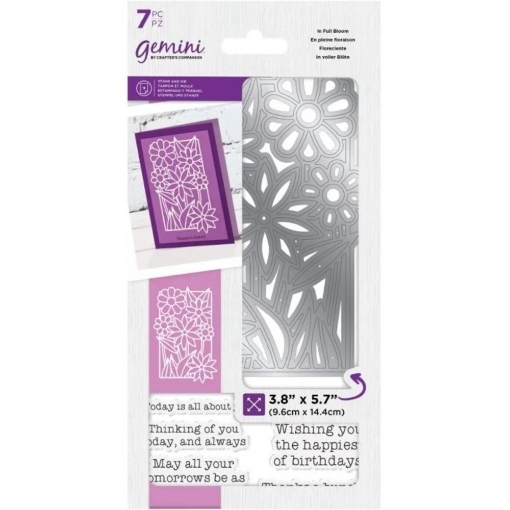 Picture of Crafter's Companion Gemini Stamp & Die Σετ Σφραγίδες και Μήτρες Κοπής - In Full Bloom, 7τεμ.