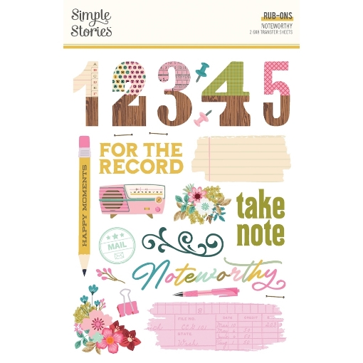 Picture of Simple Stories Rub-Ons Φύλλο Μεταφοράς Εικόνας 6''X8" - Noteworthy, 2τεμ
