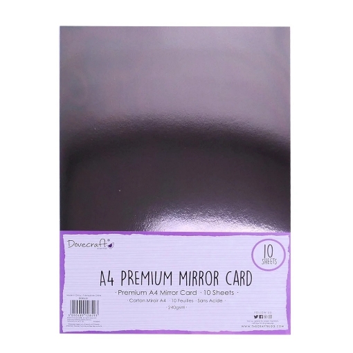 Picture of Dovecraft Essentials A4 Mirror Card Πακέτο Ειδικών Χαρτιών Για Kατασκευές & Die Cutting - Gun Metal, 10τεμ.