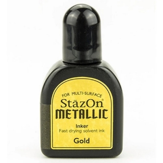 Picture of StazOn Metallic Inker | Μεταλλικό Μόνιμο Μελάνι για Σφράγιση & Refill – Gold, 15ml