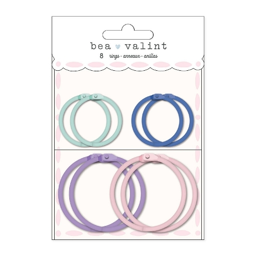 Picture of American Crafts Bea Valint Poppy and Pear Rings Hinged - Χρωματιστοί Κρίκοι Βιβλιοδεσίας , 8τεμ.