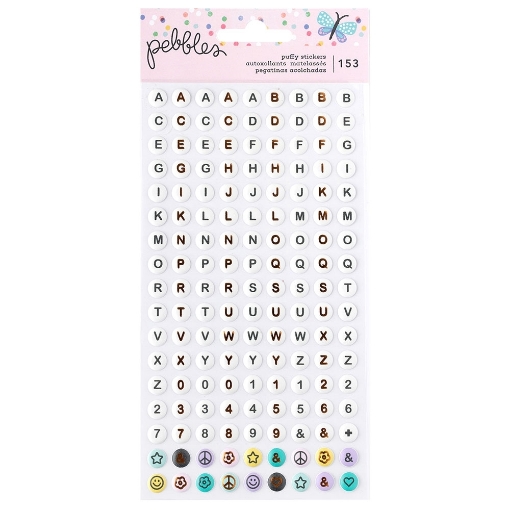 Picture of American Crafts Puffy Αυτοκόλλητα - Cool Girl, Alpha Gold Foil, 153τεμ.