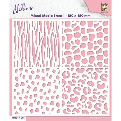 Picture of Nellie Snellen Mixed Media Στένσιλ 6'' x 6'' - Animal Prints