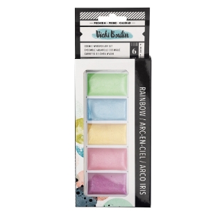 Picture of American Crafts Vicki Boutin Cosmic Watercolor Hidden Gems - Κιτ με Μεταλλικά Παστέλ Χρώματα Ακουαρέλας - Print Shop, Rainbow, 6τεμ.