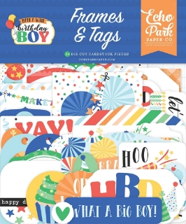 Picture of Echo Park Cardstock Εφήμερα Frames & Tags | Make A Wish Birthday Boy, 34τεμ.