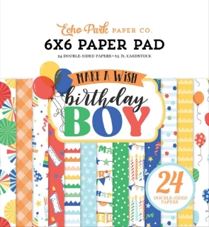 Picture of Echo Park Μπλοκ Scrapbooking Διπλής Όψης 6"X6" | Make A Wish Birthday Boy