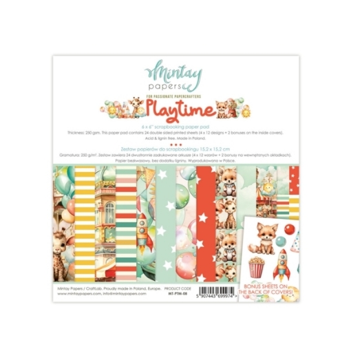 Picture of Mintay Papers Μπλοκ Scrapbooking Διπλής Όψης 6''x 6" - Playtime