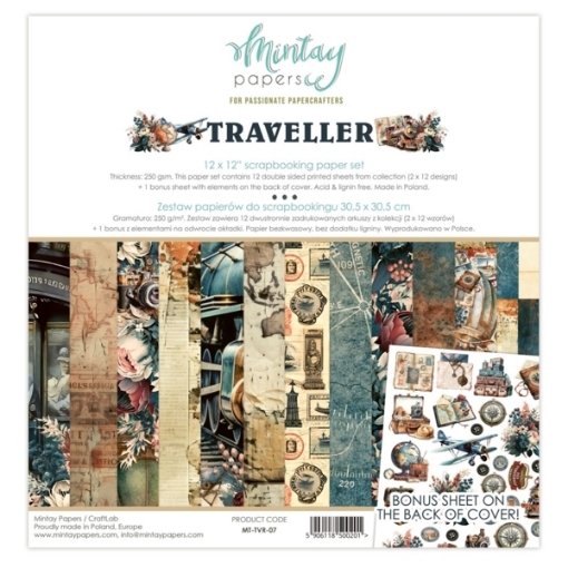 Picture of Mintay Papers Συλλογή Scrapbooking Διπλής Όψης 12"x12" - Traveller