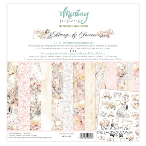 Picture of Mintay Papers Συλλογή Scrapbooking Διπλής Όψης 12"x12" - Always & Forever