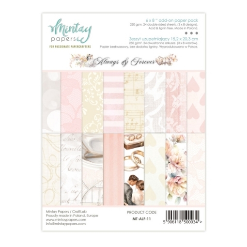 Picture of Mintay Papers Add-On Μπλοκ Scrapbooking Διπλής Όψης 6''X8" - Always & Forever