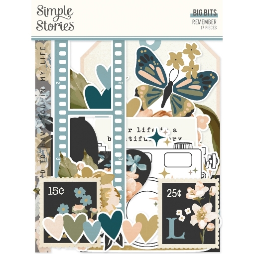 Picture of Simple Stories Μεγάλα Διακοσμητικά Εφήμερα Big Bits & Pieces - Remember, 17τεμ.