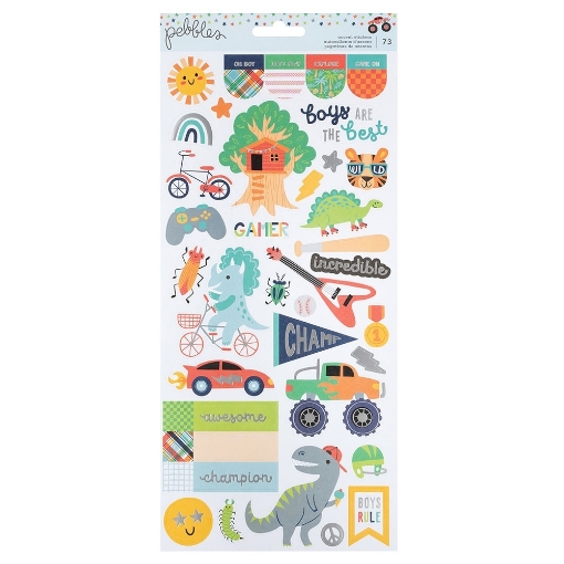 Picture of American Crafts Cardstock Αυτοκόλλητα 6"X12"  - Cool Boy, 73τεμ.