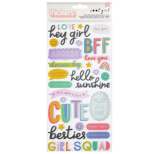 Picture of American Crafts Thickers Αυτοκόλλητα - Cool Girl, Phrase, 107τεμ.