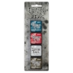 Picture of Tim Holtz Distress Mini Ink Pads | Σετ Υδατοδιαλυτών Dye Μελανιών για Blending & Mixed Media - Kit 18 (4 τεμ.)
