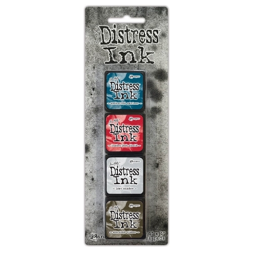 Picture of Tim Holtz Distress Mini Ink Pads | Σετ Υδατοδιαλυτών Dye Μελανιών για Blending & Mixed Media - Kit 18 (4 τεμ.)